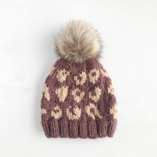 Load image into Gallery viewer, Cheetah Acrylic Hand Knit Hat