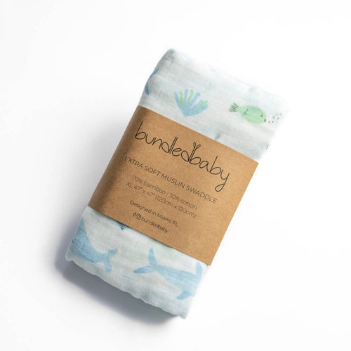 Under the Sea Bamboo Muslin Swaddle